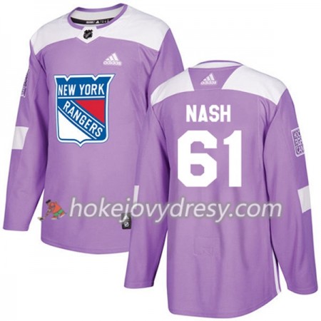 Pánské Hokejový Dres New York Rangers Rick Nash 61 Adidas 2017-2018 Nachová Fights Cancer Practice Authentic
